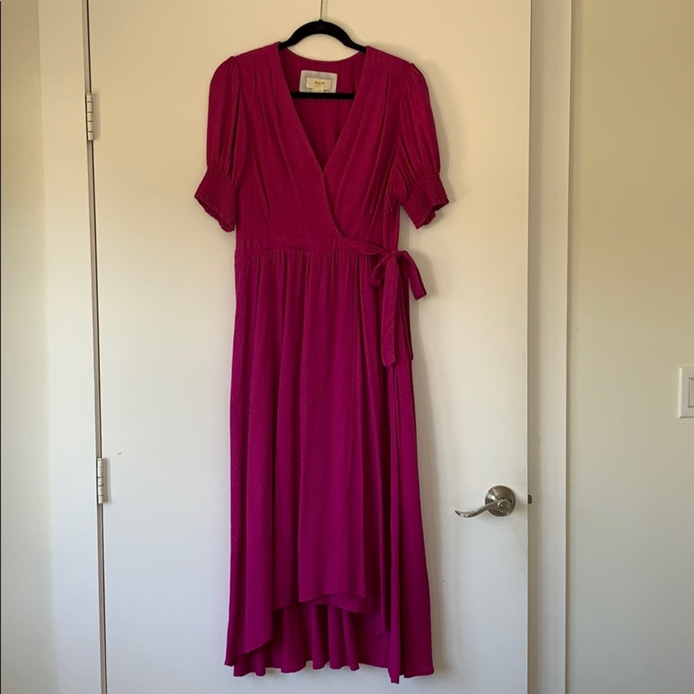Anthropologie Maeve Breanna Magenta Wrap Dress